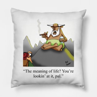 Funny Retirement Meaning of Life Cartoon Sherpa Humor Pillow