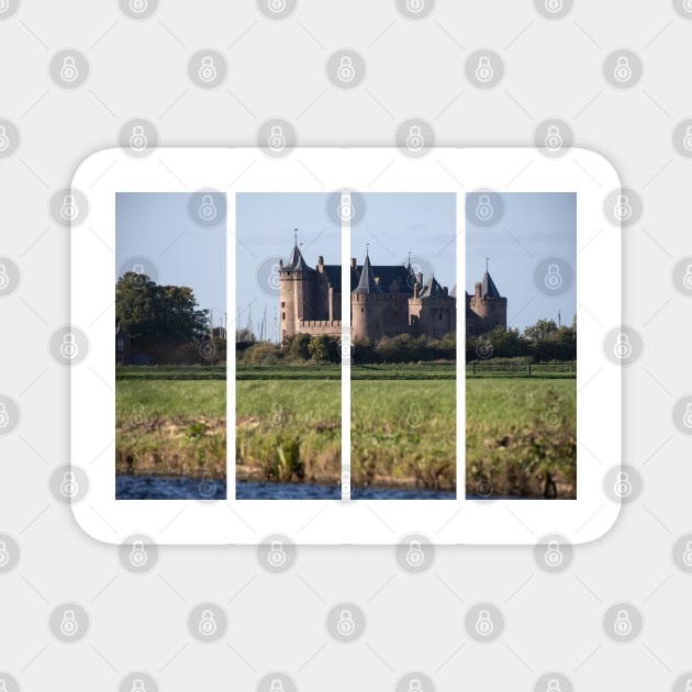 Muiden castle (Muiderslot) is a 14th-century castle. It is located at the mouth of the Vecht river. Sunny autumn day. Magnet by fabbroni-art