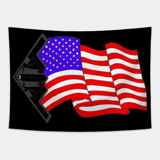 B2 Spirit Bomber with American Flag Tapestry