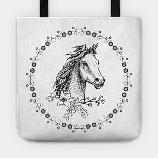 Horse design Floral Look Tote