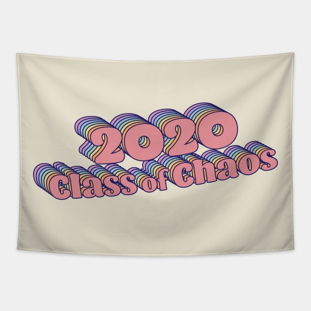 2020 Class of Chaos - Rainbow Retro Girl Tapestry by Jitterfly