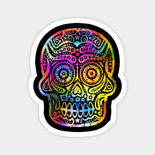 Hipster Halloween Day of the Dead Skull Magnet by nicolasleonard