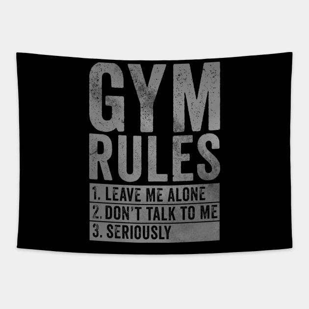 My Gym Rules - Funny Gym Quote Tapestry by Horisondesignz