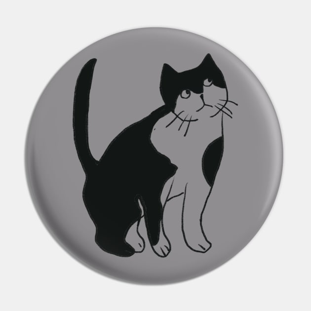 gray-white drawing in minimalistic style Bad cat Pin by sonaart