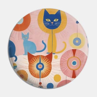 Hilma af Klint's Feline Dreamscape: Abstract Whimsy Pin