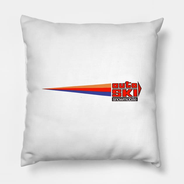 Auto Ski Snowmobile Pillow by Midcenturydave