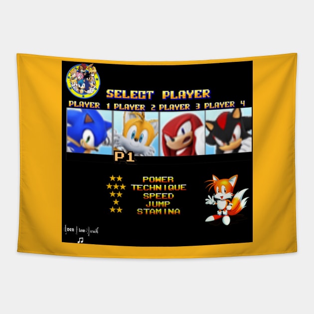 Streets of Rage x Sonic the Hedgehog (Tails) Tapestry by evenflowmusikapparel