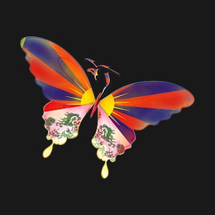 Tibetan flag Butterfly T-Shirt