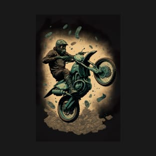 Dirt Bike Stunt Around Money T-Shirt