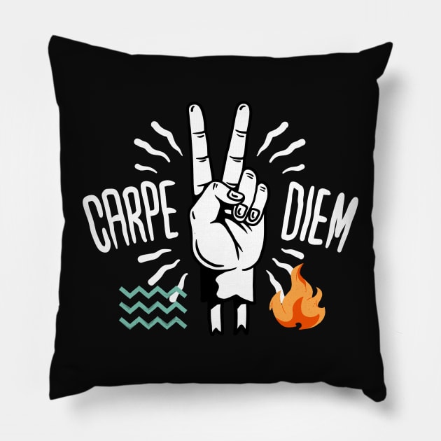 Carpe Diem Pillow by Delta Zero Seven