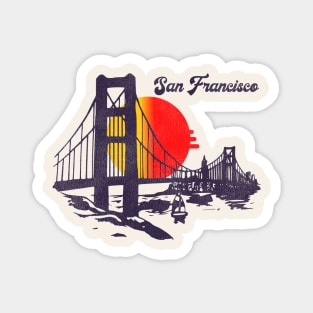San Francisco 70s Style Tourist Souvenir Magnet