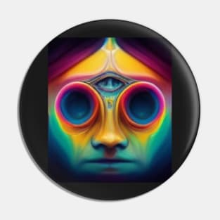 psychedelic face Pin