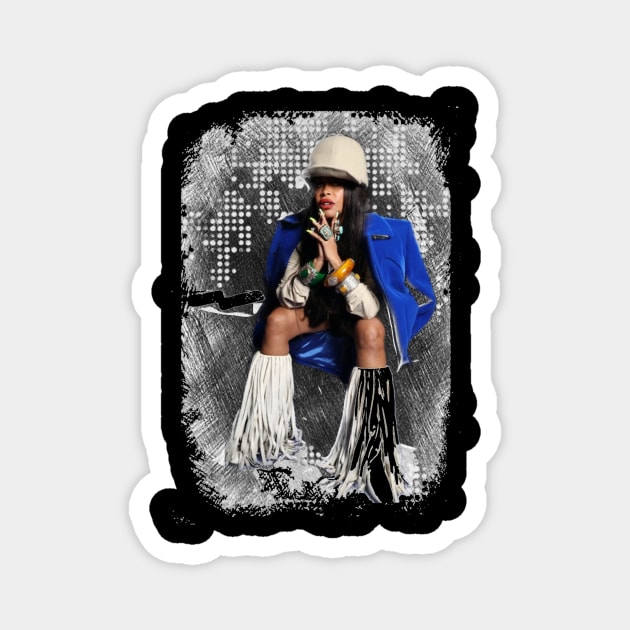 Erykah Badu Fan Art Blue Magnet by Walters Mom