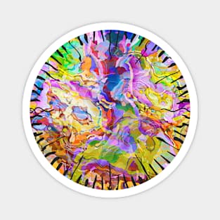 Crazy Colorful Chaos Abstract Expressionism Fine Art Magnet