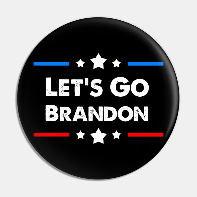 Let's Go Brandon Anti Biden Art Of USA Flag In Vintage Style Pin by mangobanana