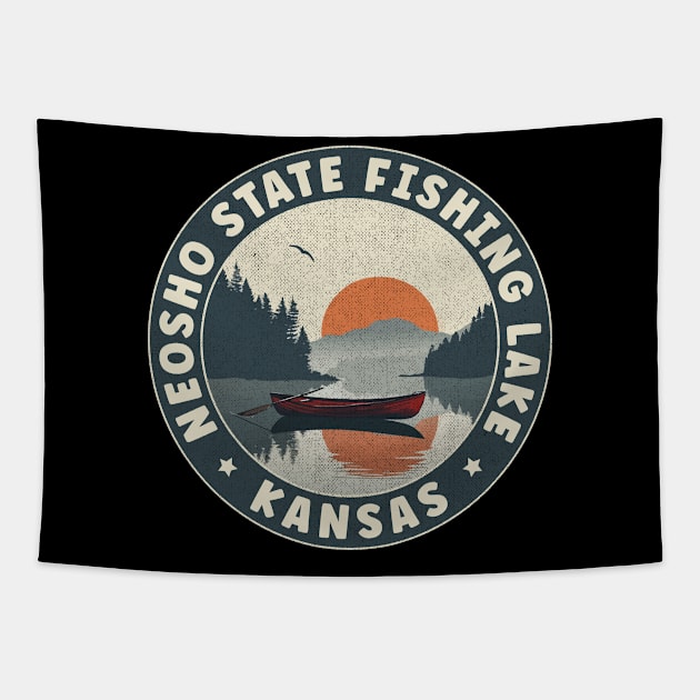 Neosho State Fishing Lake Kansas Sunset Tapestry by turtlestart