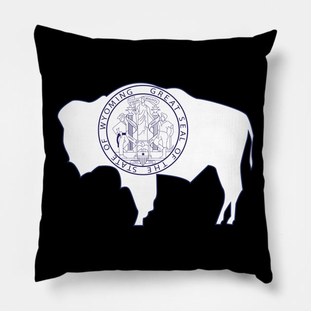 Wyoming Bison Pillow by Wickedcartoons