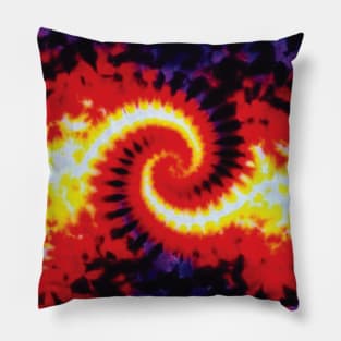 Mini Spiral Yellow Red Purple Tie Dye Pillow