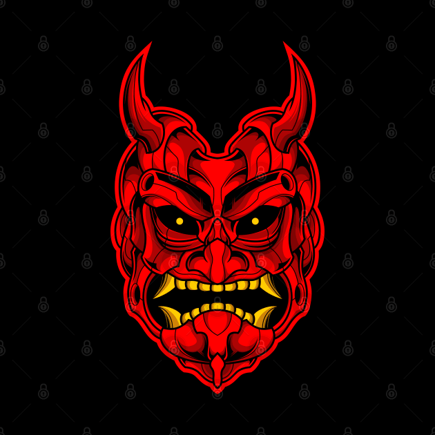 RED DEMON SANURAI MASK by sugiartoss_