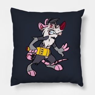 Retro Old Possum Malt Liquor Mascot Pillow