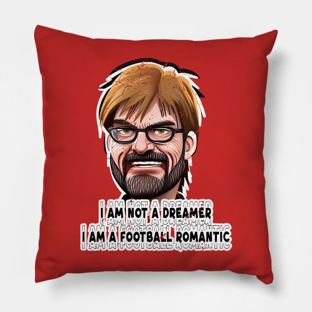 Jurgen Klopp Football Romantic Pillow by TerraceTees