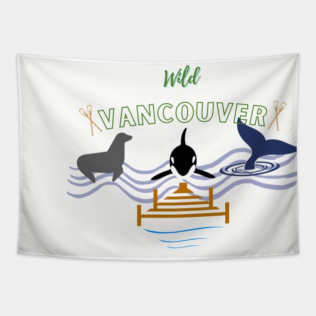 Vancouver Island - Wildlife Tapestry by DW Arts Design