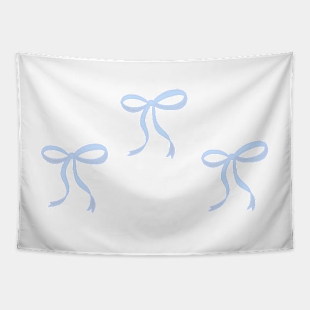 Cute Coquette baby blue ribbon bows repeating pattern seamless girly aesthetic this is me if you even care Tapestry by JuneNostalgia