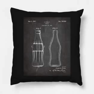 Soda Bottle Patent - Cook Chef Kitchen Décor Art - Black Chalkboard Pillow