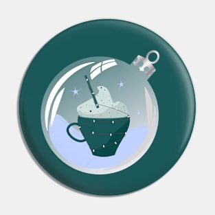 Coffe cup Cappuccino in Christmas bauble Pin