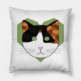 Geometric Calico Cat Pillow