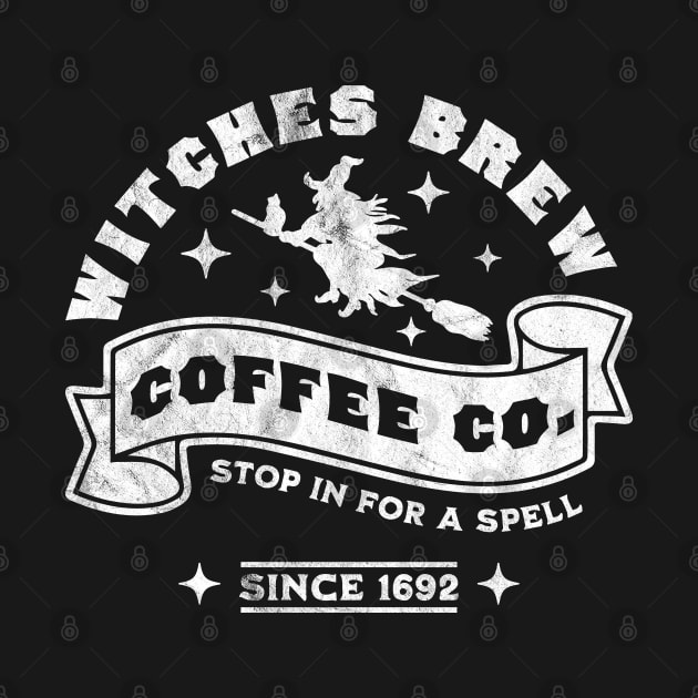 Witches Brew Coffee Salem 1692 Funny Halloween Witch Retro by OrangeMonkeyArt