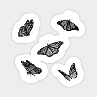 Black And White Butterflies Sticker Pack Magnet