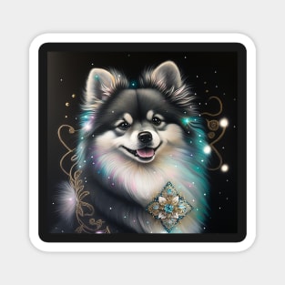 Jeweled Pomsky Magnet