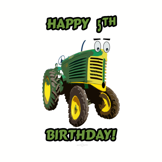 Happy 5th Birthday tractor design by seadogprints