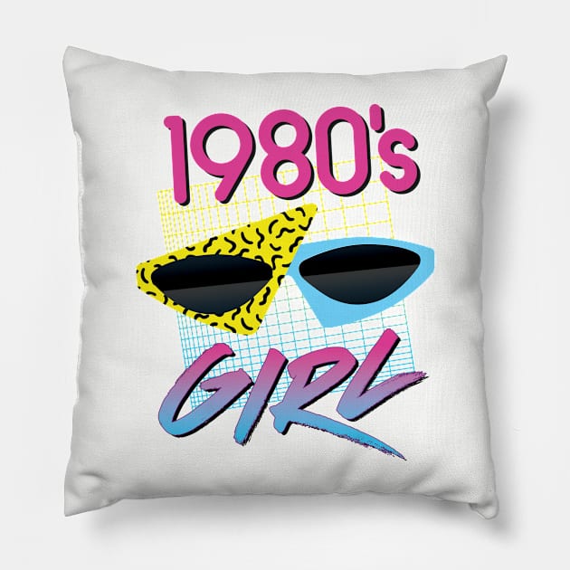 1980s Girl - Retro Memphis Sunglasses Pillow by andzoo