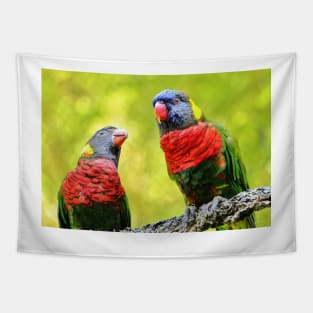 Two Rainbow Lories Tapestry