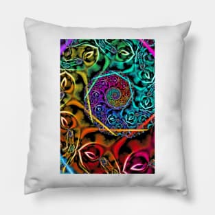 colourful fractal spiral Pillow