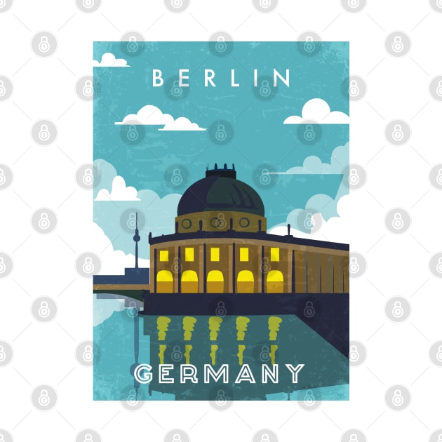 Berlin, Germany. Retro travel poster by GreekTavern
