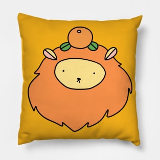 Orange Lion Face Pillow