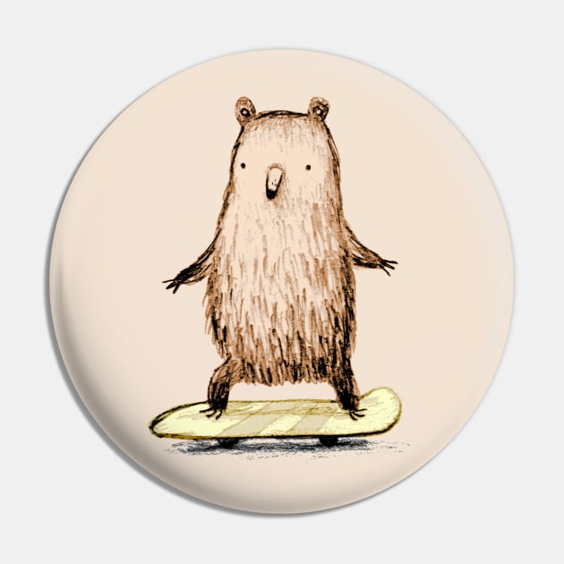 Skateboarding Bear Pin by Sophie Corrigan