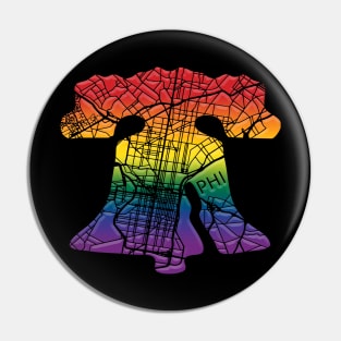 Philadelphia Fan Skyline Brotherly LOVE Philly Pride Liberty Bell Rainbow Pin