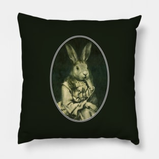 Victorian Hare Girl Oval Design Pillow