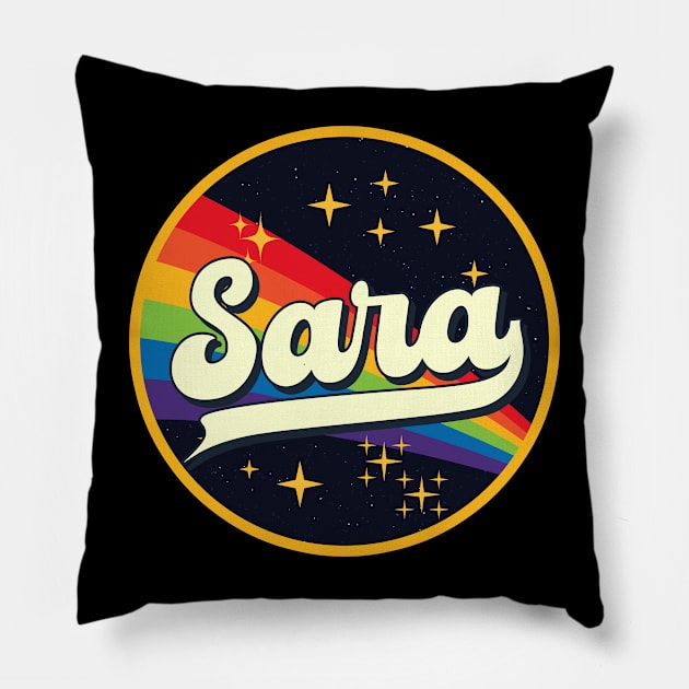 Sara // Rainbow In Space Vintage Style Pillow by LMW Art