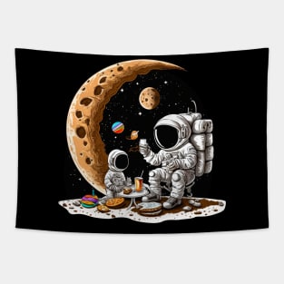 Astronauts Drinking Coffee on the Moon #1 Tapestry