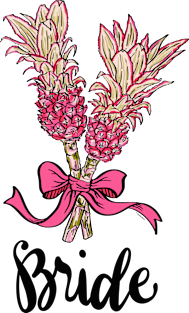 Bride Shirt Pink Pineapple Bouquet Illustration Magnet