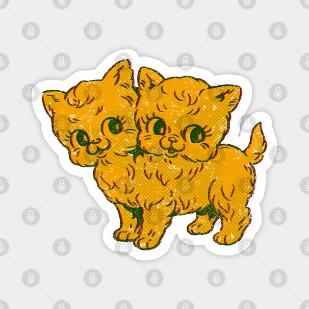 Two Headed Kitty Magnet by Marianne Martin