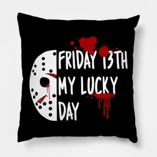 Halloween Friday 13th Jason Mask Quote Pillow