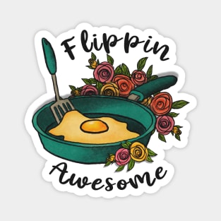 Flippin' Awesome Breakfast Pun Magnet