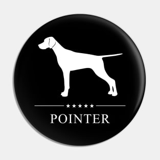 Pointer Dog White Silhouette Pin