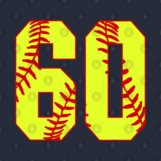 Fastpitch Softball Number 60 #60 Softball Shirt Jersey Uniform Favorite Player Biggest Fan by TeeCreations